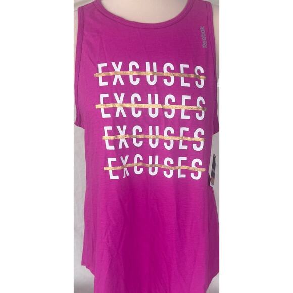 Reebok Speed Wick Womens Large High Neck Tank Top Excuses Berry Pink NEW - Picture 2 of 9